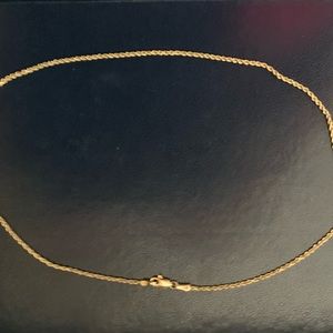 Authentic 14K Yellow Gold Rope Necklace/Neckchain